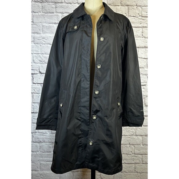 Eddie Bauer Weatheredge Trench Coat Water Resistant Rain Jacket Black NEW MEDIUM - Picture 2 of 16